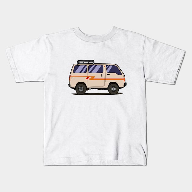 Cute Creme Van T-Shirt Kids T-Shirt by ifadli_05